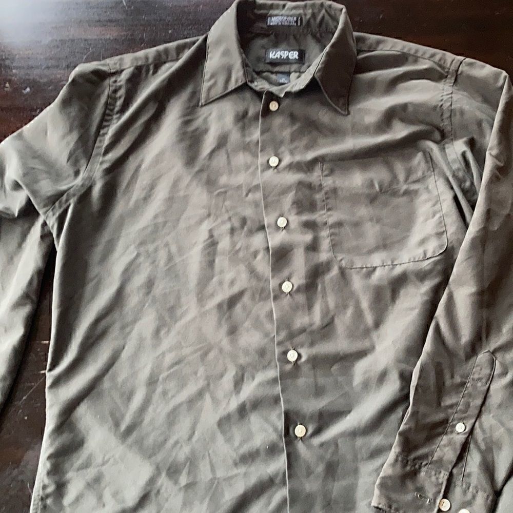 Kasper micro fiber long sleeve Shirt dark green L